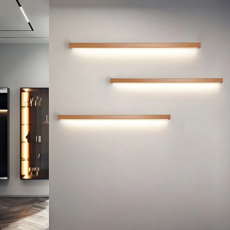 Applique murale linéaire en bois Muto – LED 3 températures, idéale au-dessus du miroir