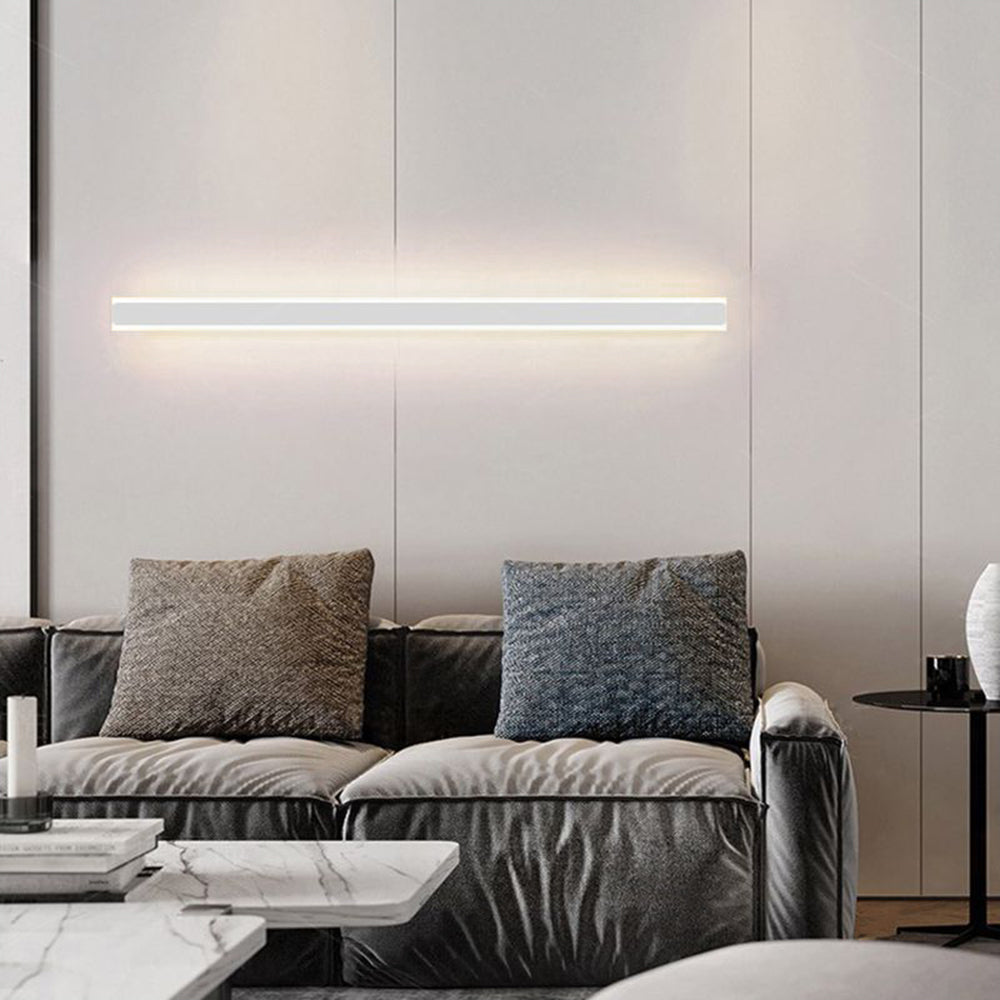 Applique murale linéaire LED Gravo – Métal et acrylique, finition dorée, noire ou blanche