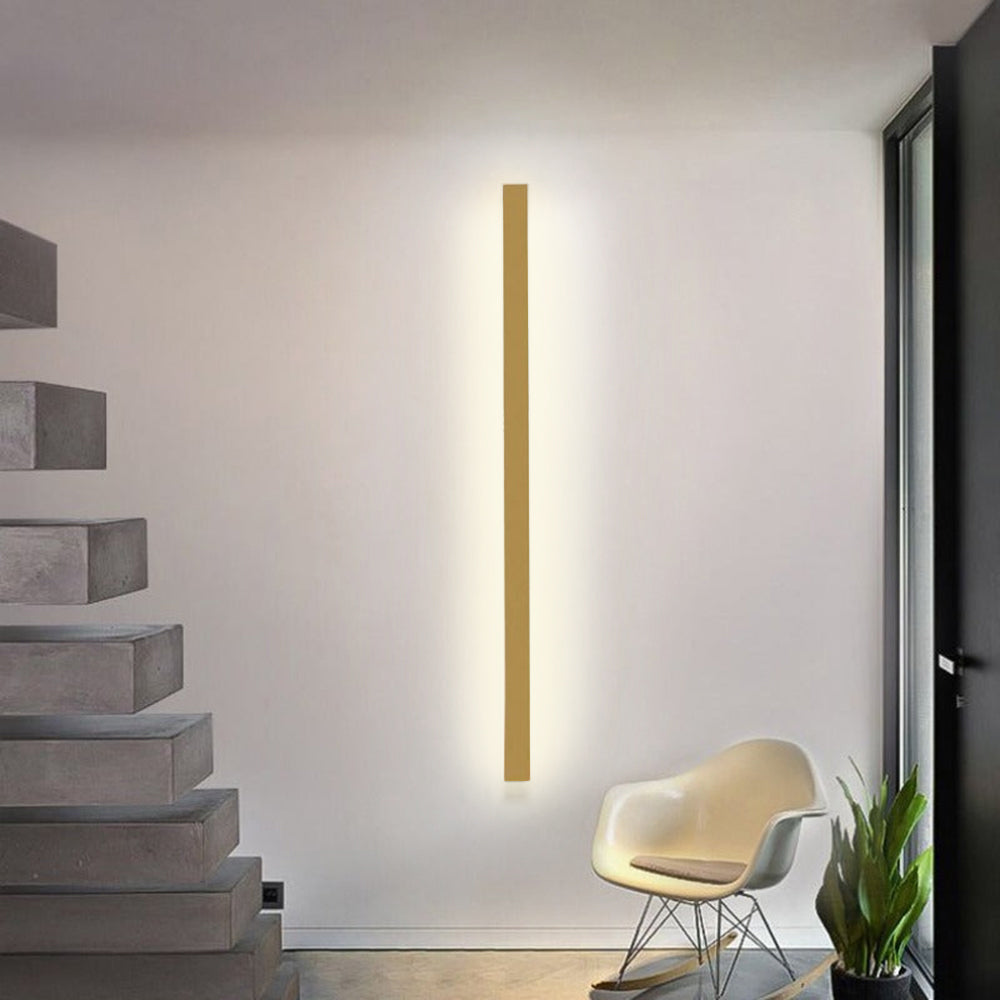 Applique murale linéaire LED Gravo – Métal et acrylique, finition dorée, noire ou blanche