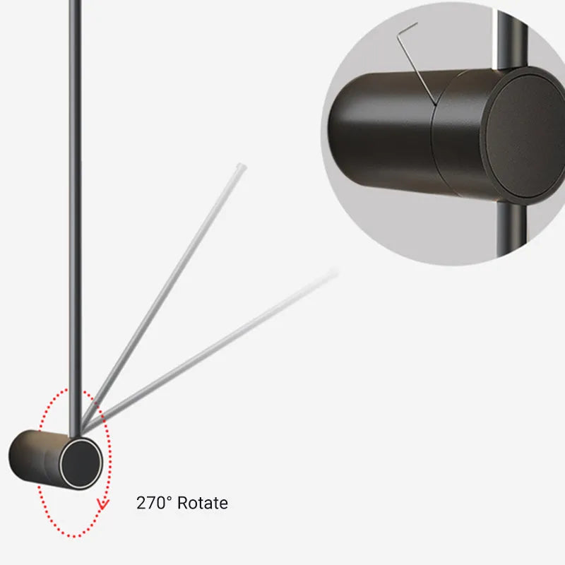 Applique murale linéaire orientable Eonix – LED noire rotative à 270°