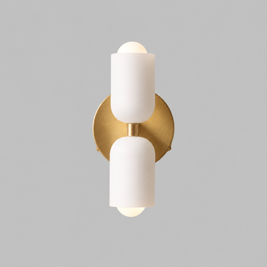 Applique murale en métal Valentina – Double ampoule, finition dorée, noire ou verte