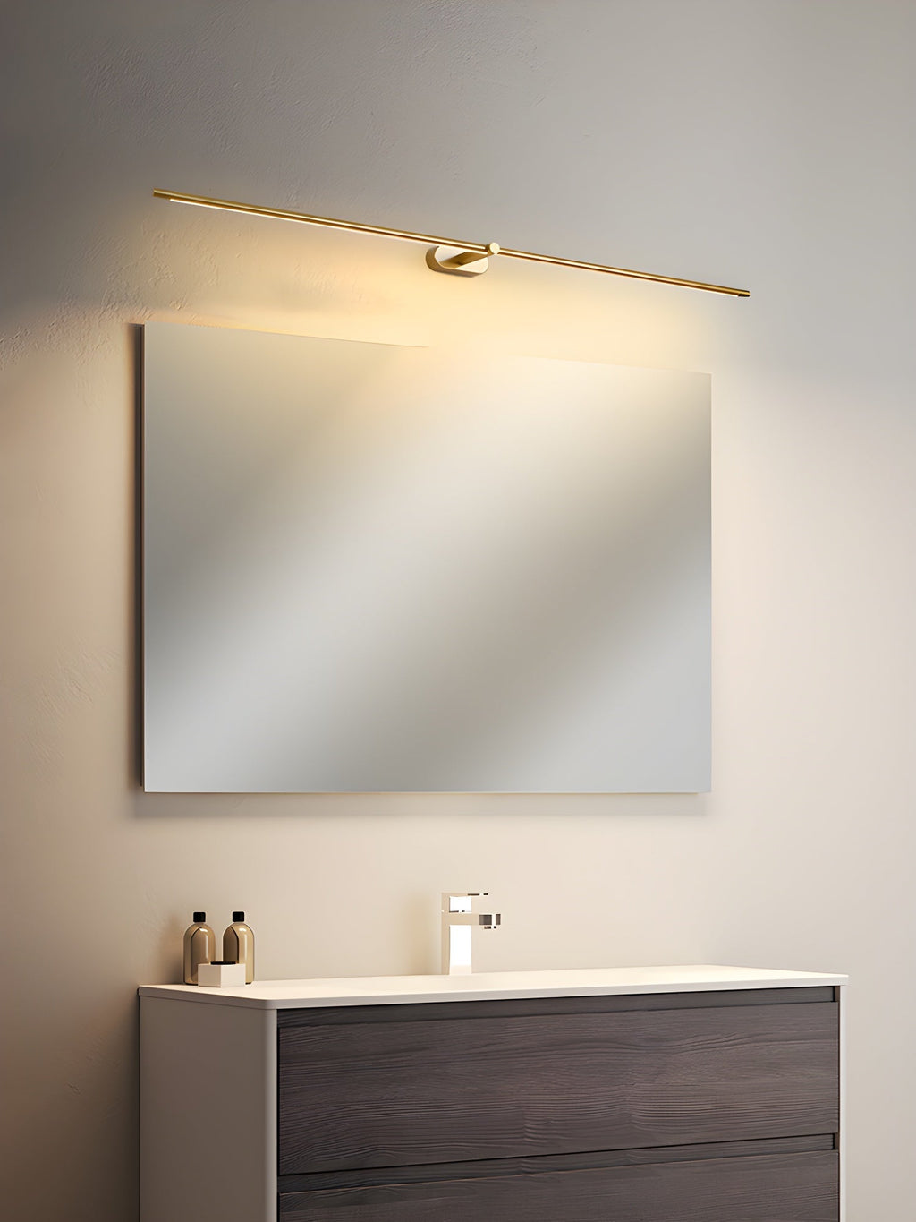 Applique murale linéaire rechargeable Flano – LED sans fil, noire ou dorée