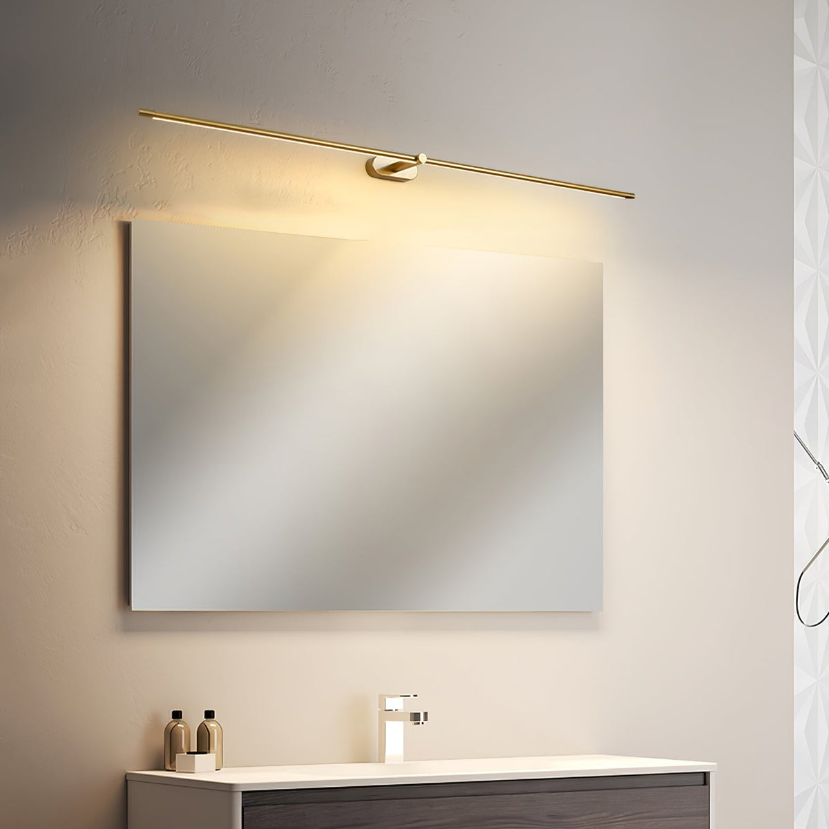 Applique murale linéaire rechargeable Flano – LED sans fil, noire ou dorée