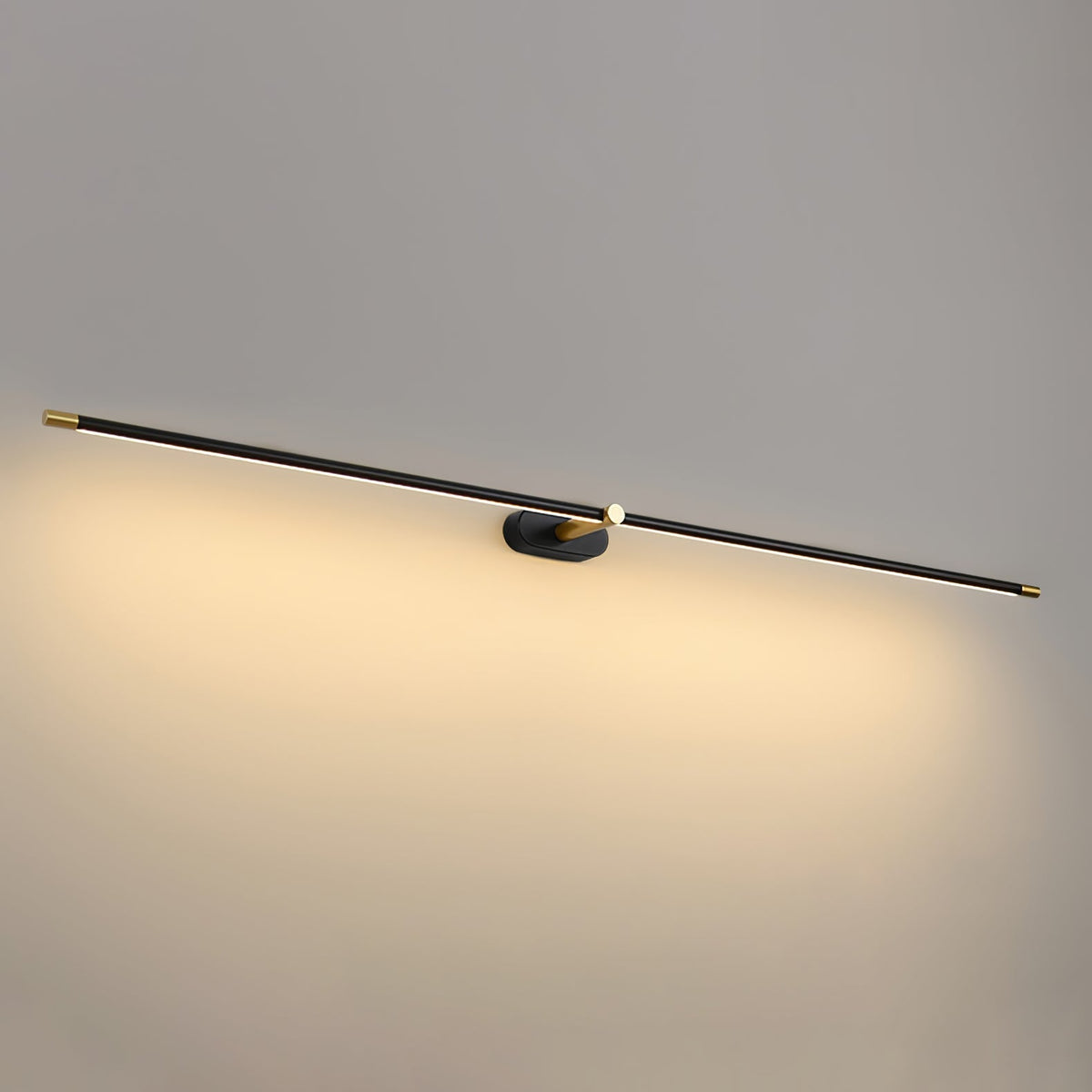 Applique murale linéaire rechargeable Flano – LED sans fil, noire ou dorée