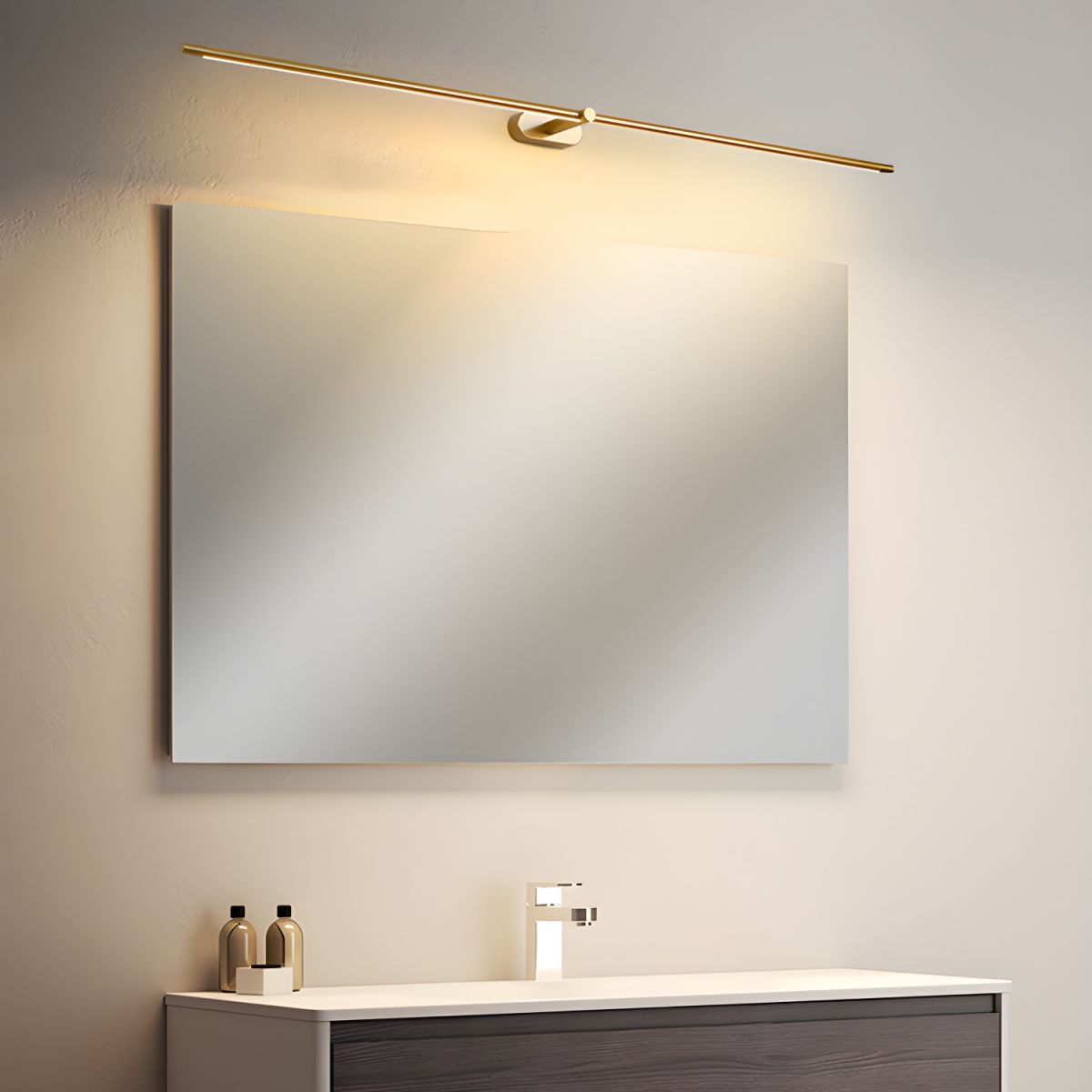 Applique murale linéaire rechargeable Flano – LED sans fil, noire ou dorée