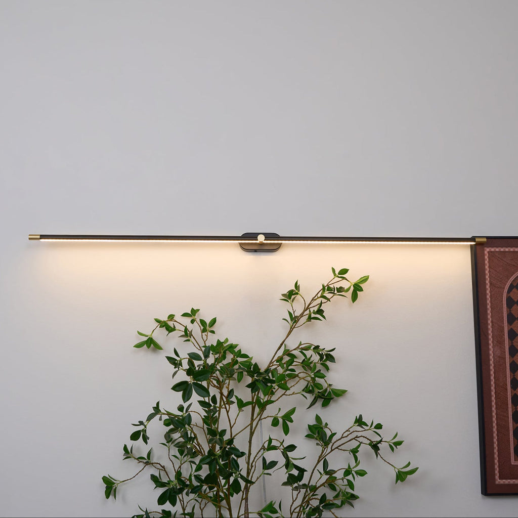 Applique murale linéaire rechargeable Flano – LED sans fil, noire ou dorée