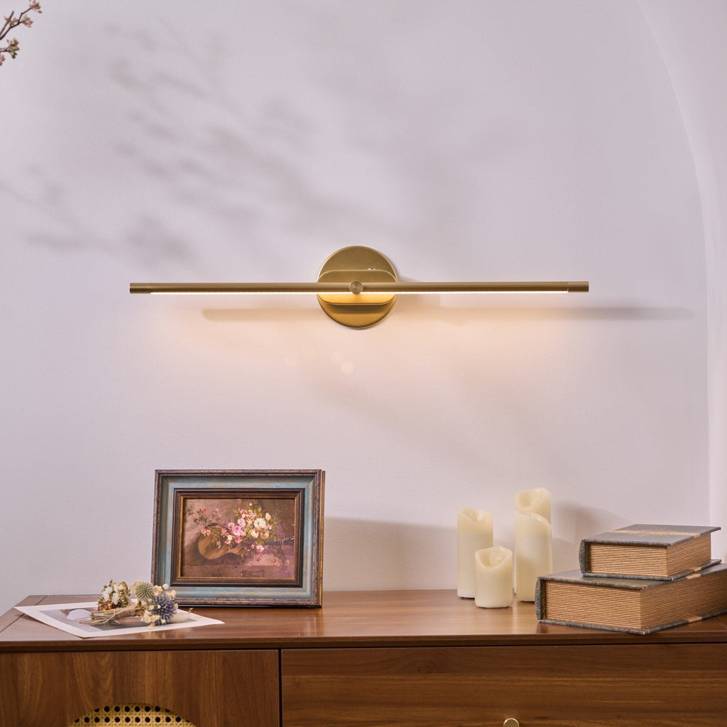Applique murale linéaire rechargeable Flano – LED sans fil, noire ou dorée