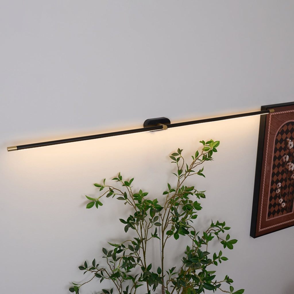 Applique murale linéaire rechargeable Flano – LED sans fil, noire ou dorée