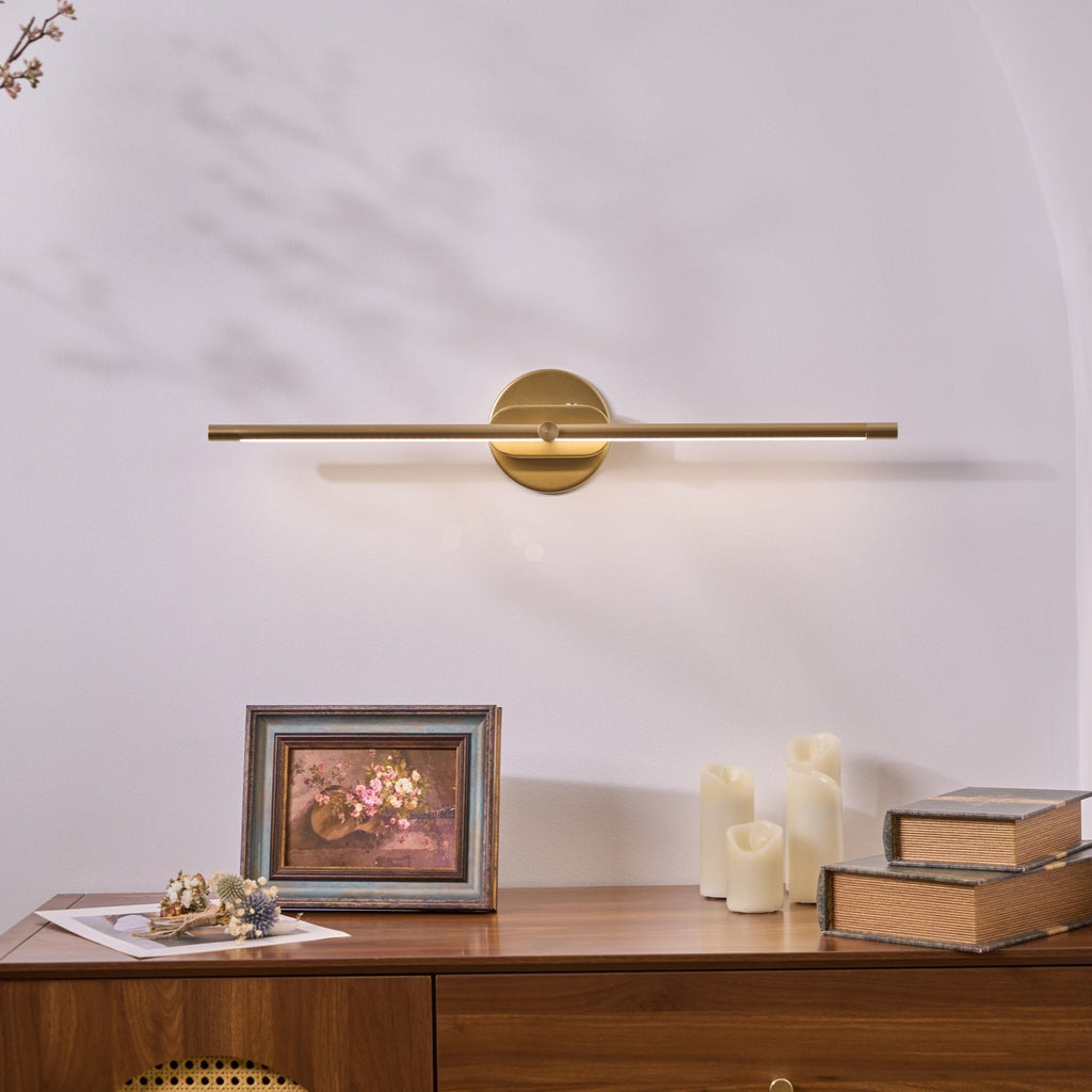 Applique murale linéaire rechargeable Flano – LED sans fil, noire ou dorée