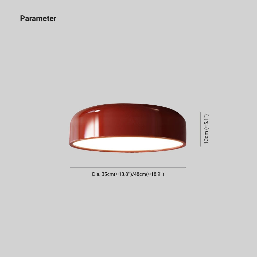 Plafonnier dôme vintage Valentina – Acrylique blanc laiteux, rouge ou vert, 3 températures