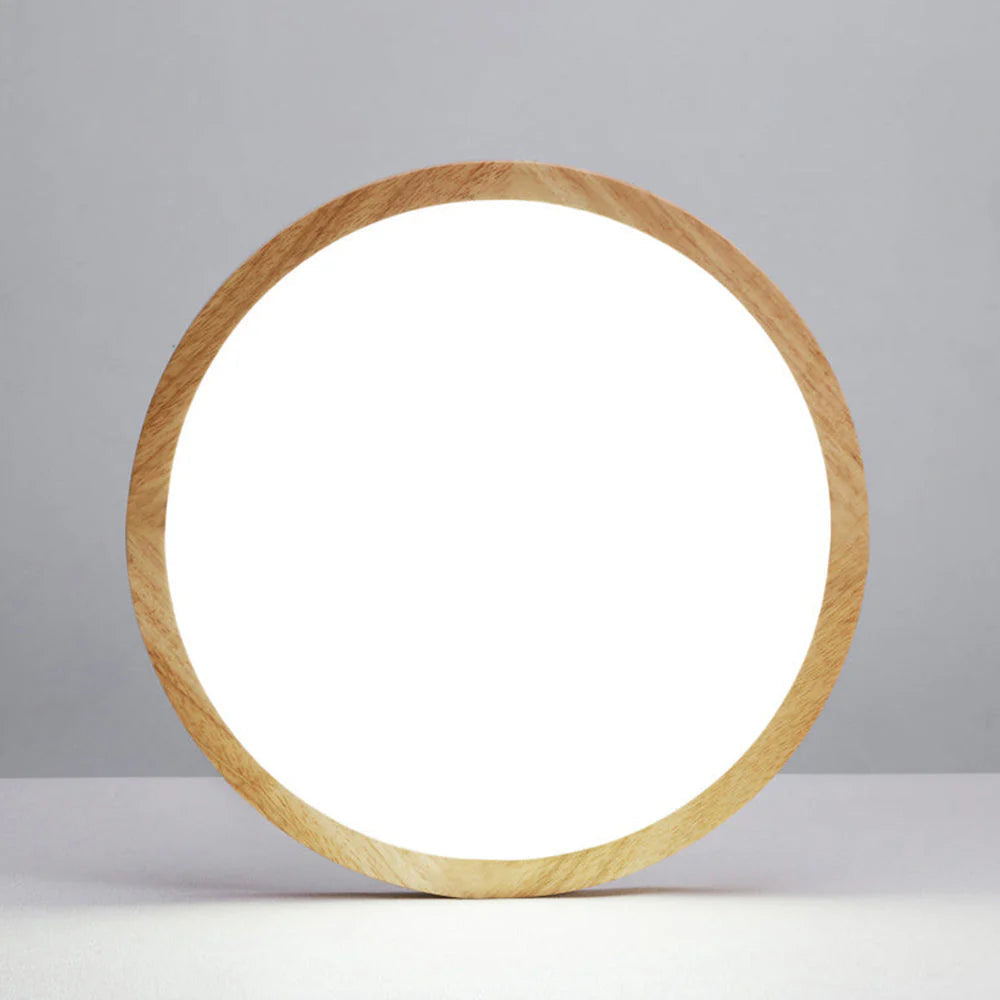 Plafonnier LED en bois Aven – Rond et épuré, esprit japandi wabi-sabi