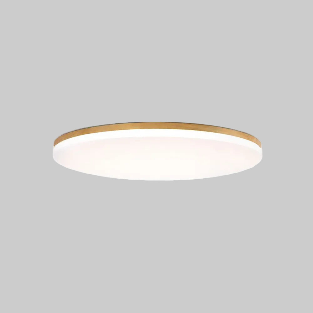 Plafonnier LED en bois Eilo – Rond, lumière blanche chaude ou 3 températures
