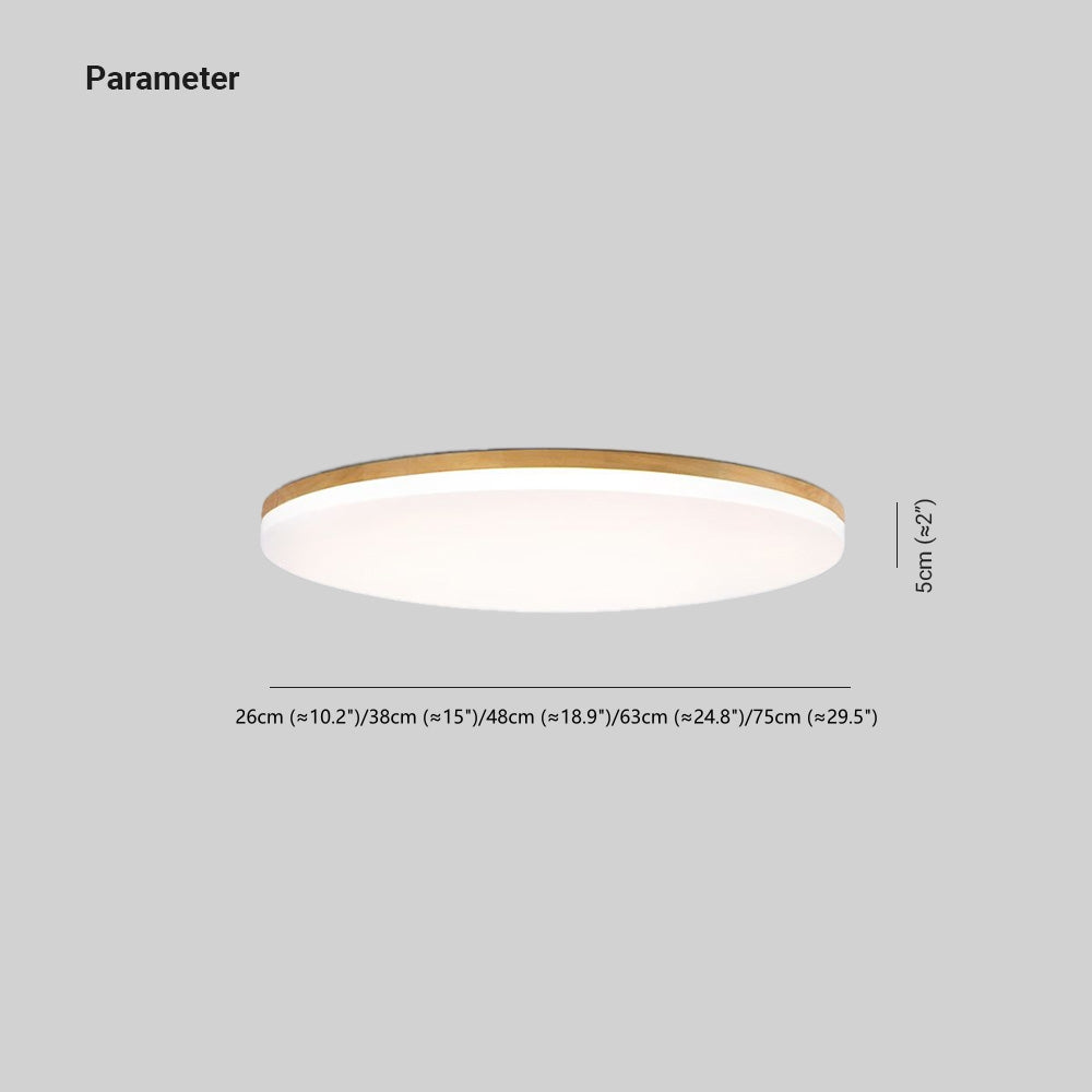 Plafonnier LED en bois Eilo – Rond, lumière blanche chaude ou 3 températures