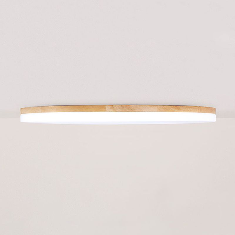 Plafonnier LED en bois Eilo – Rond, lumière blanche chaude ou 3 températures