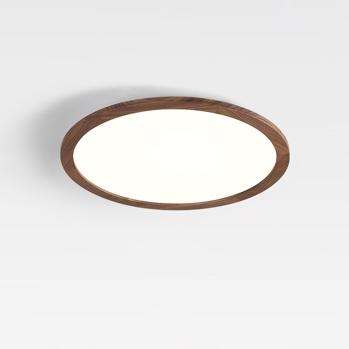 Plafonnier LED extra-plat Ivera – Rond effet noyer, 2,5 cm d'épaisseur
