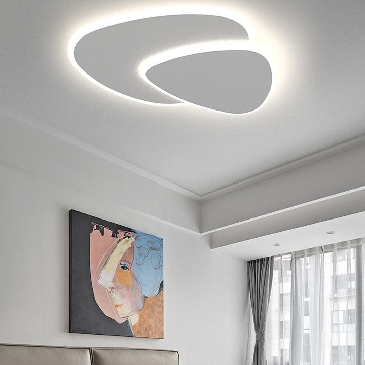 Plafonnier LED géométrique Zeno – Ovale double couche, 3 températures ou variable