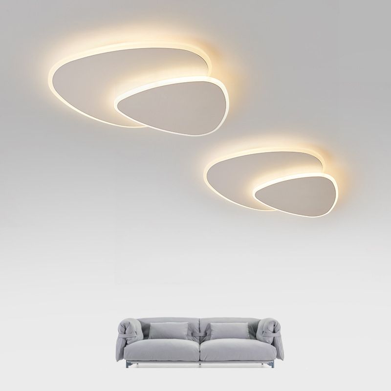 Plafonnier LED géométrique Zeno – Ovale double couche, 3 températures ou variable