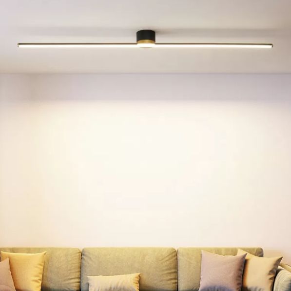 Plafonnier LED linéaire Erix – Barre noire ou blanche, éclairage vers le haut ou le bas
