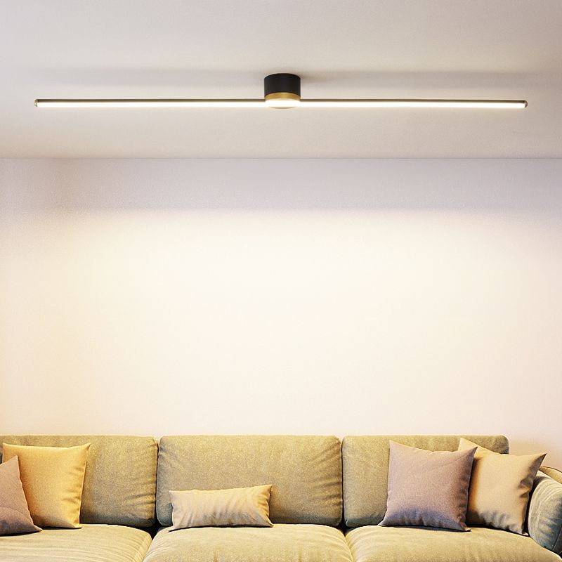 Plafonnier LED linéaire Erix – Barre noire ou blanche, éclairage vers le haut ou le bas