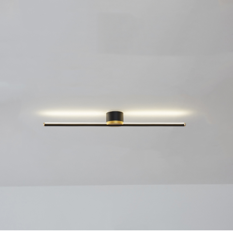 Plafonnier LED linéaire Erix – Barre noire ou blanche, éclairage vers le haut ou le bas