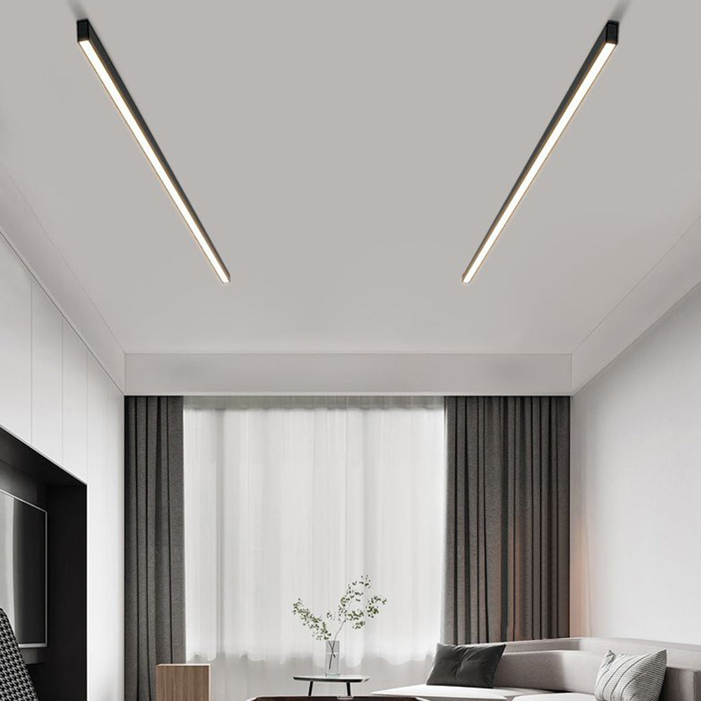 Plafonnier LED linéaire en métal noir Solin – 3 températures de couleur ou variable