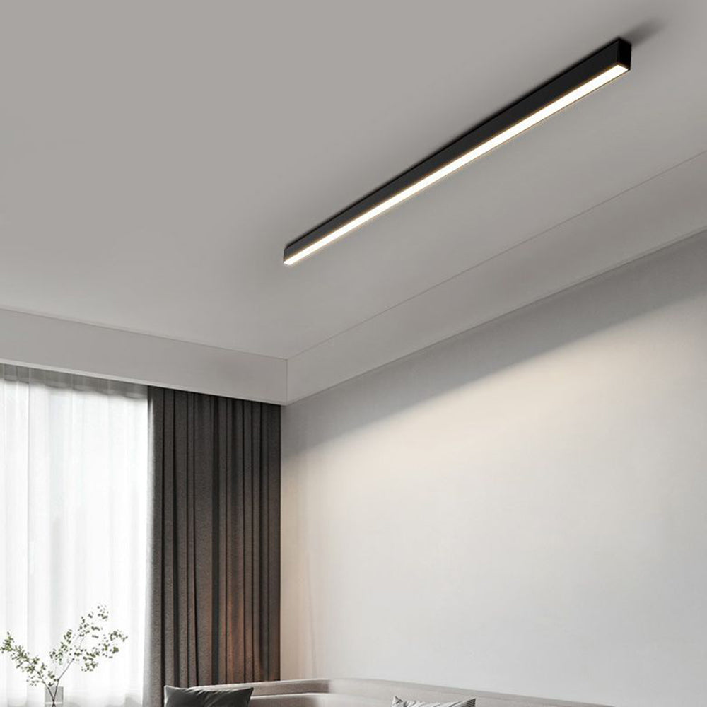 Plafonnier LED linéaire en métal noir Solin – 3 températures de couleur ou variable