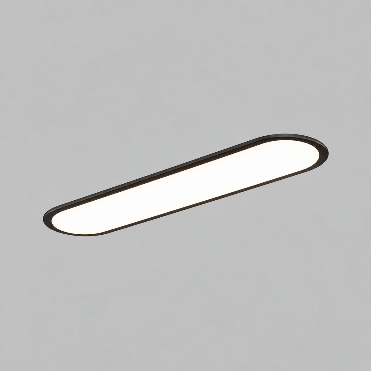 Plafonnier LED ovale Rilo – Extra-plat en métal et acrylique, 3 températures ou variable