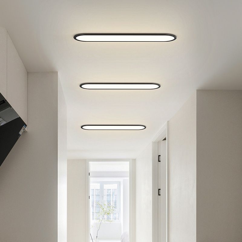 Plafonnier LED ovale Rilo – Extra-plat en métal et acrylique, 3 températures ou variable
