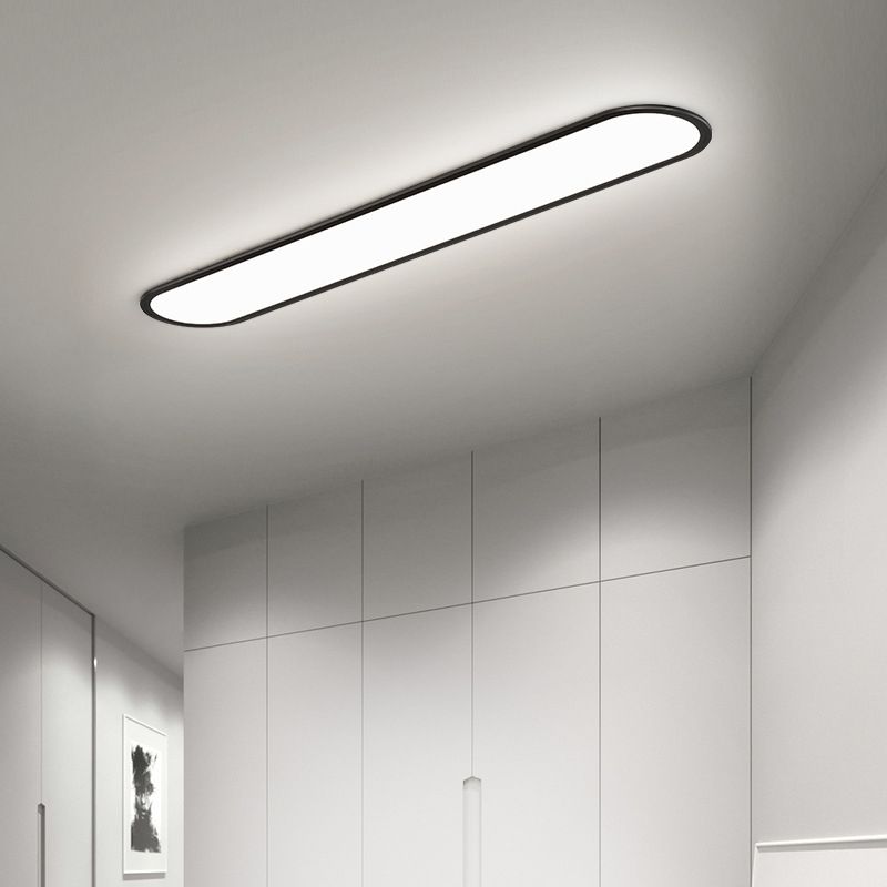 Plafonnier LED ovale Rilo – 40 cm / Noir / Blanc froid