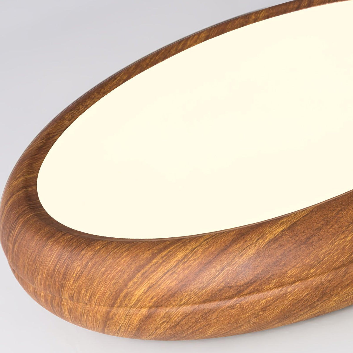 Plafonnier LED rond en acrylique Grena – Effet bois noyer ou chêne, version télécommandée