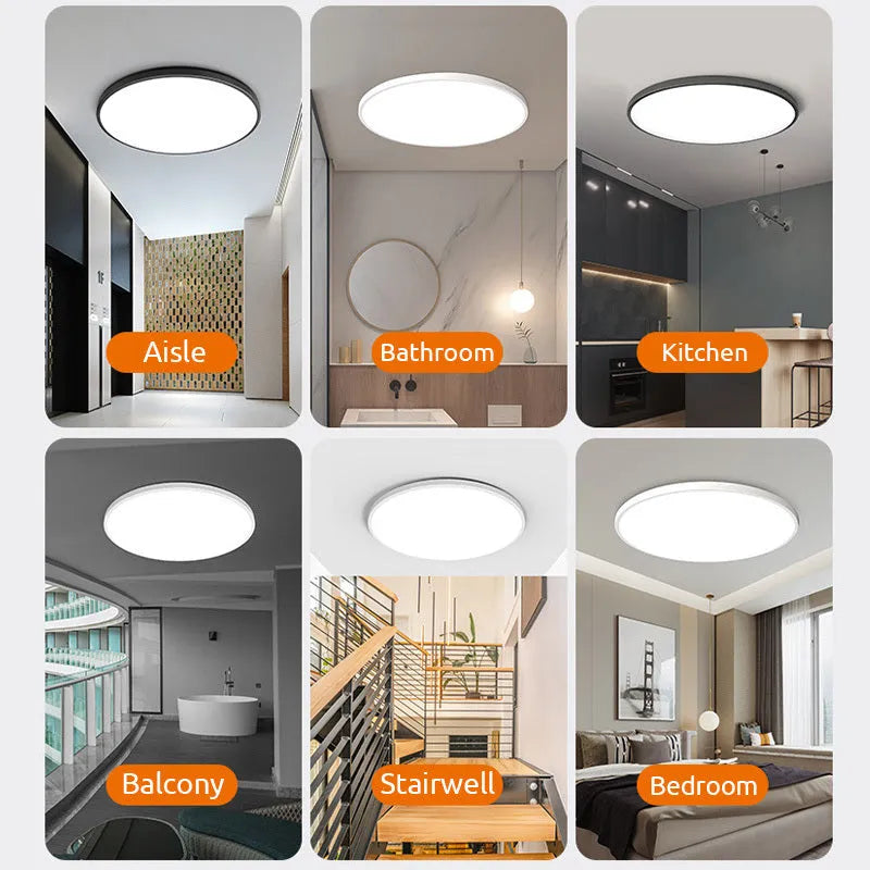 Plafonnier LED rond pour salle de bain Yani – IP44, blanc ou noir, 3 températures