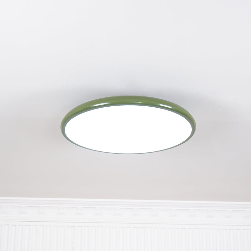 Plafonnier orientable coloré Fyne – Métal et acrylique, tête réglable beige ou verte