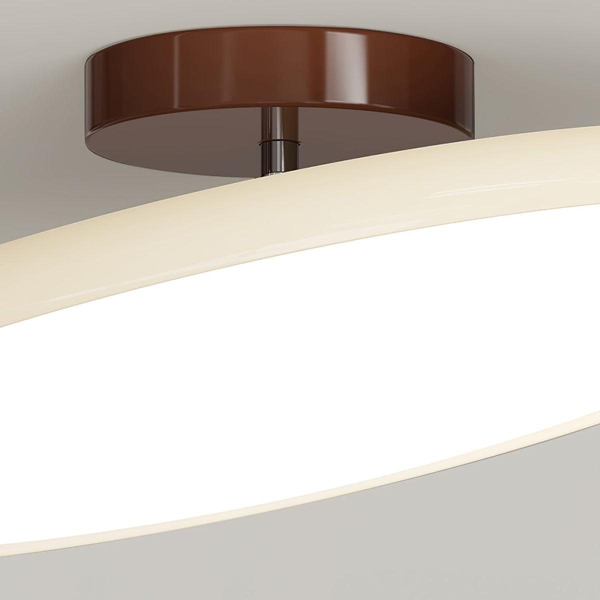 Plafonnier orientable coloré Fyne – Métal et acrylique, tête réglable beige ou verte