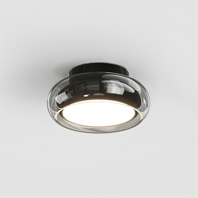 Plafonnier rétro en verre June – Noir et gris fumé / 3 températures (via interrupteur)