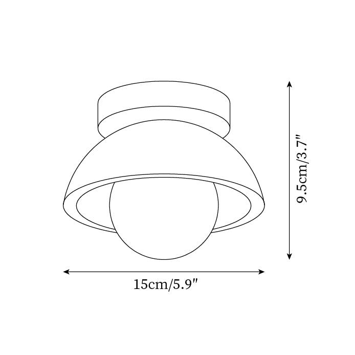 Plafonnier en travertin Mysa – Globe en verre et bois, luminaire minimaliste en pierre