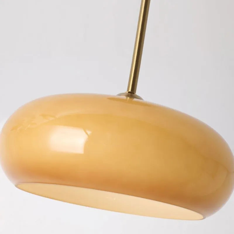 Plafonnier en verre Charlotte – Globe rond blanc ou orange, fixation plafond ou semi-plafond