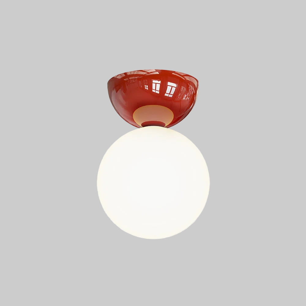 Plafonnier en verre et métal Valentina – Moderne, rouge, vert ou chromé, ampoule G9 fournie