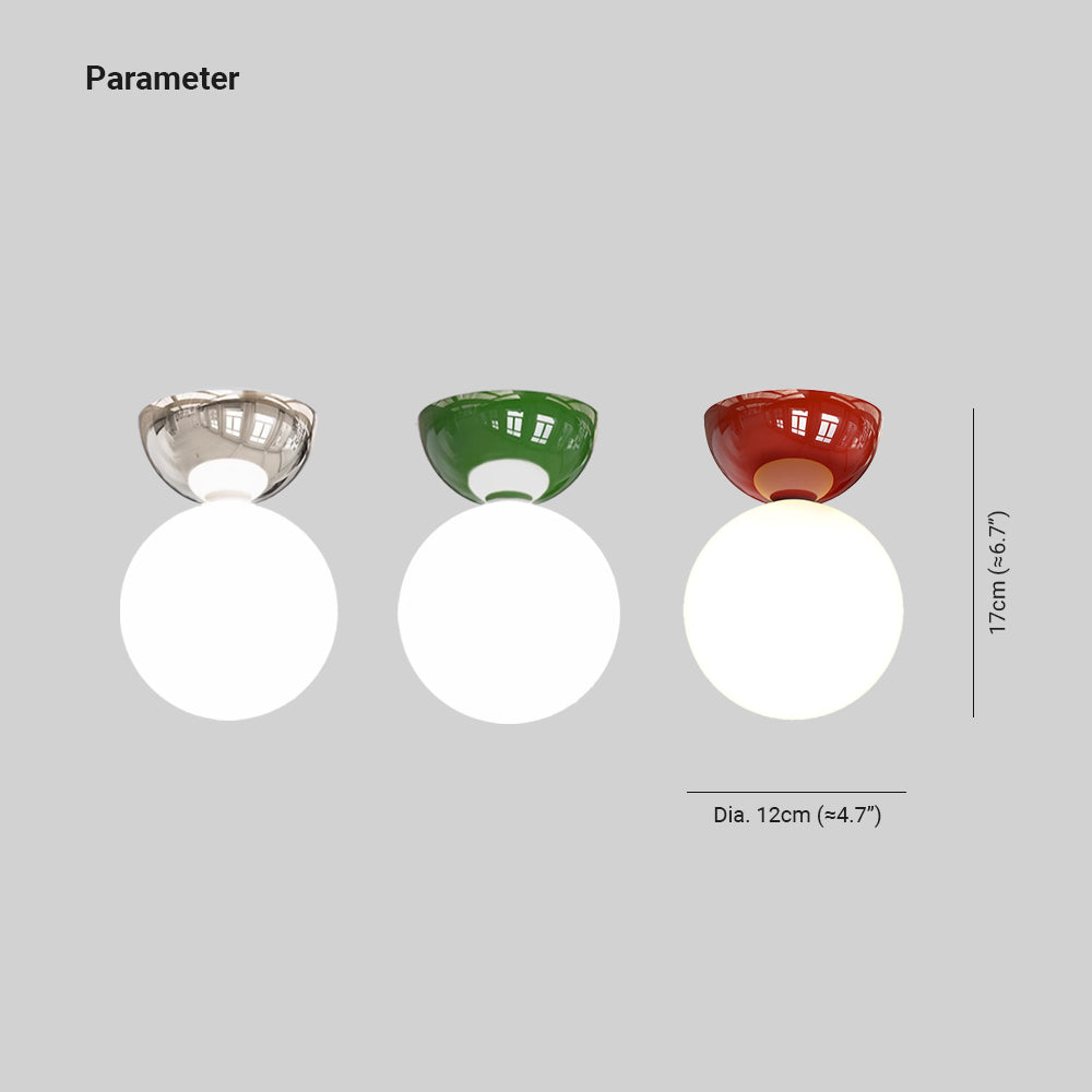 Plafonnier en verre et métal Valentina – Moderne, rouge, vert ou chromé, ampoule G9 fournie
