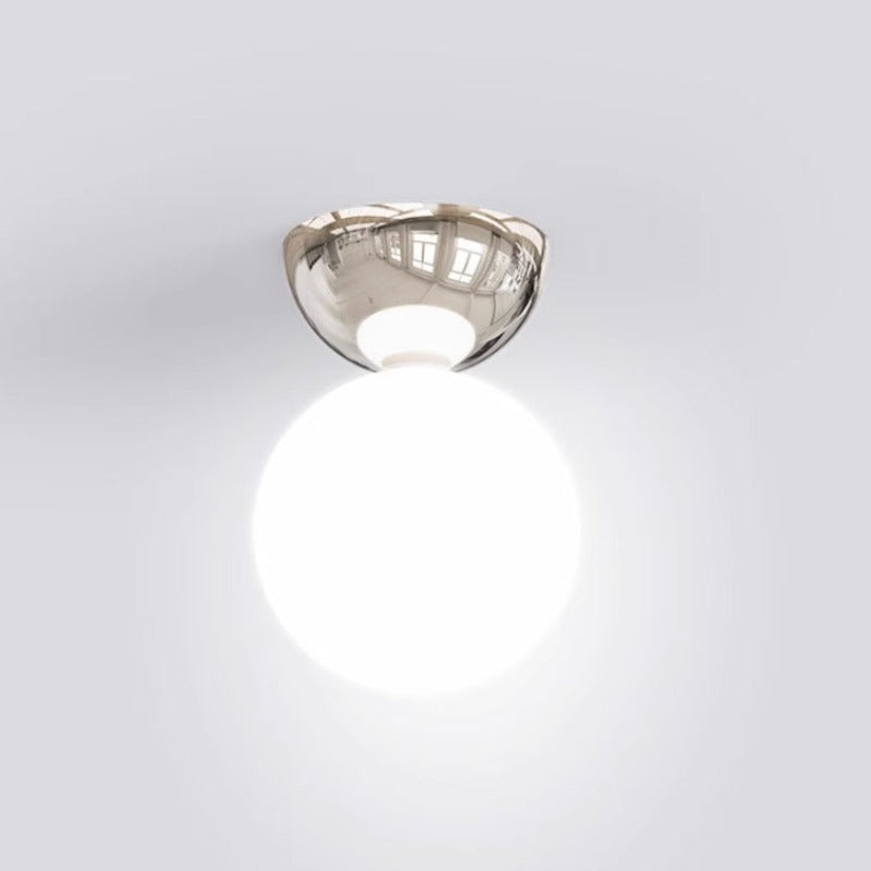 Plafonnier en verre et métal Valentina – Chromé / Blanc chaud