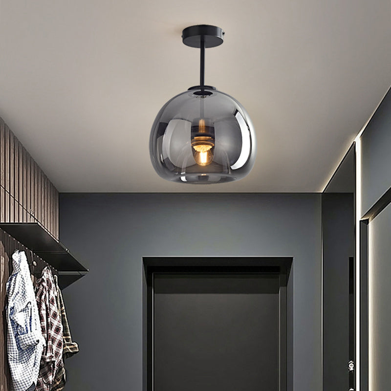 Plafonnier en verre Rhea – Noir / Suspension
