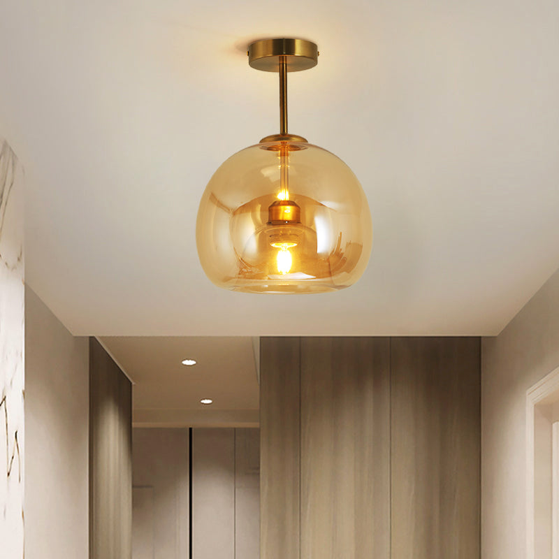 Plafonnier en verre Rhea – Laiton / Suspension