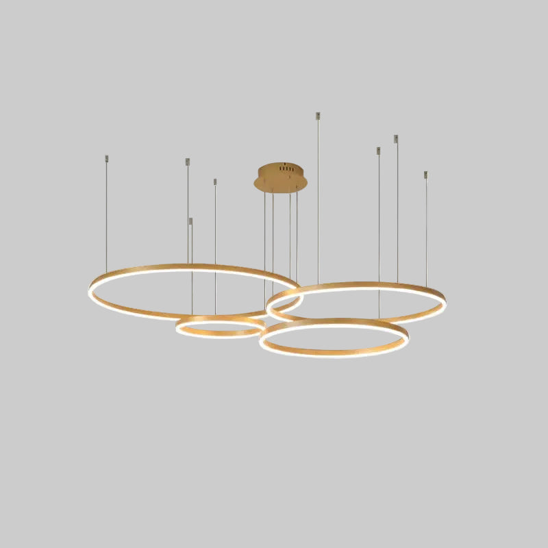 Suspension à anneaux LED Remi – Cercles en métal et acrylique, 2 à 5 anneaux