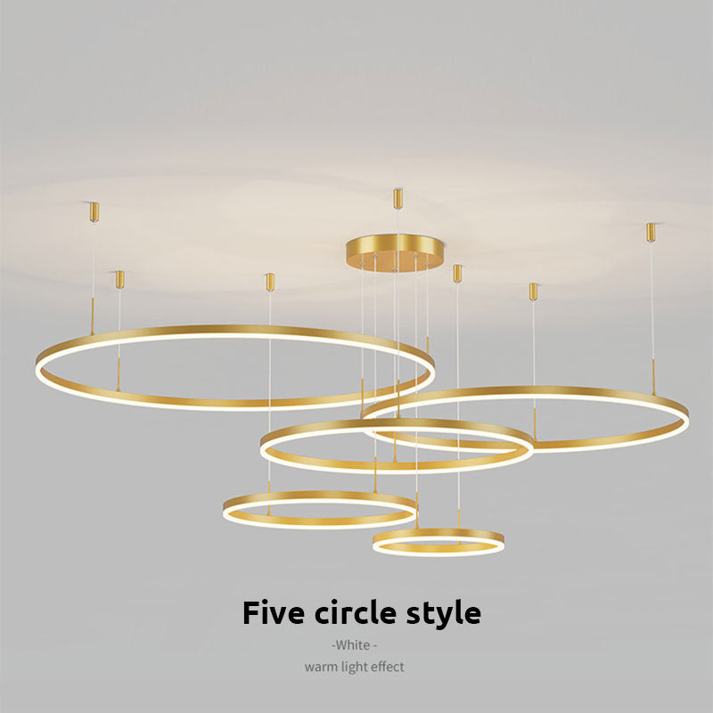 Suspension à anneaux LED Remi – Cercles en métal et acrylique, 2 à 5 anneaux