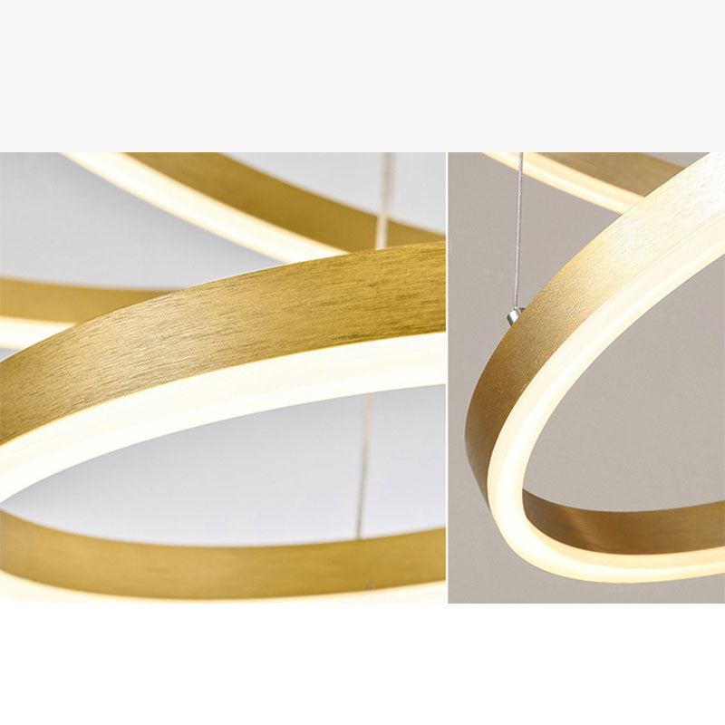 Suspension à anneaux LED Remi – Cercles en métal et acrylique, 2 à 5 anneaux