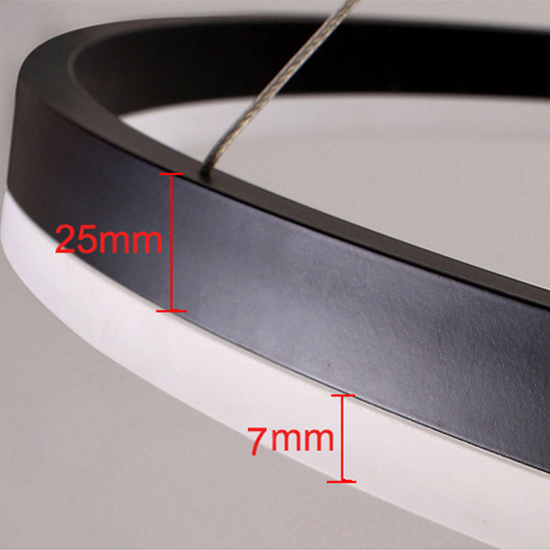Suspension à anneaux LED Remi – Cercles en métal et acrylique, 2 à 5 anneaux
