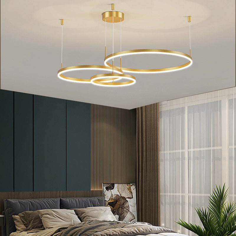 Suspension à anneaux LED Remi – Cercles en métal et acrylique, 2 à 5 anneaux