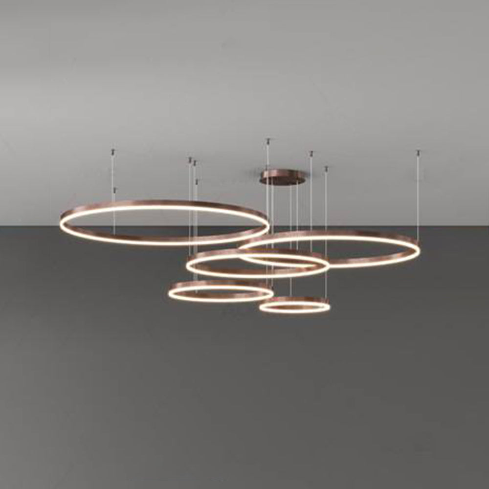 Suspension à anneaux LED Remi – Cercles en métal et acrylique, 2 à 5 anneaux