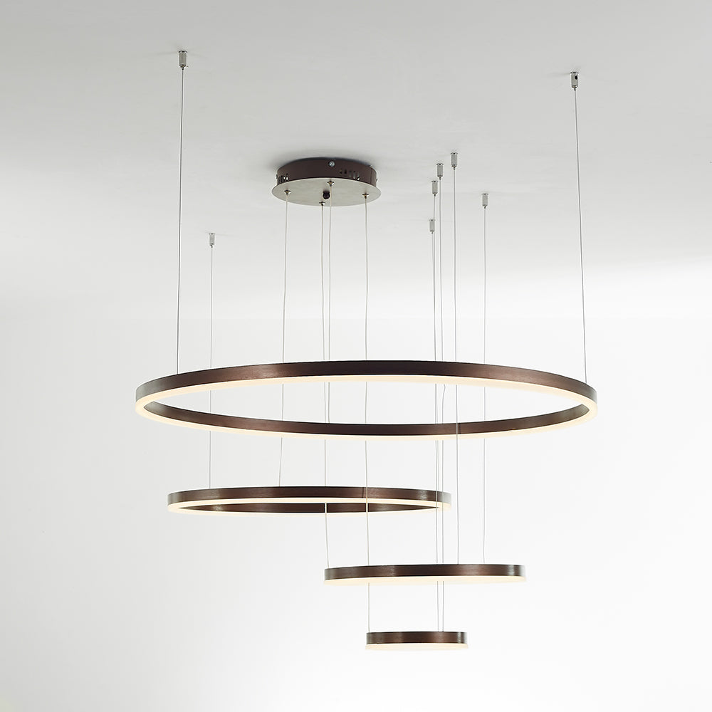Suspension à anneaux LED Remi – Cercles en métal et acrylique, 2 à 5 anneaux