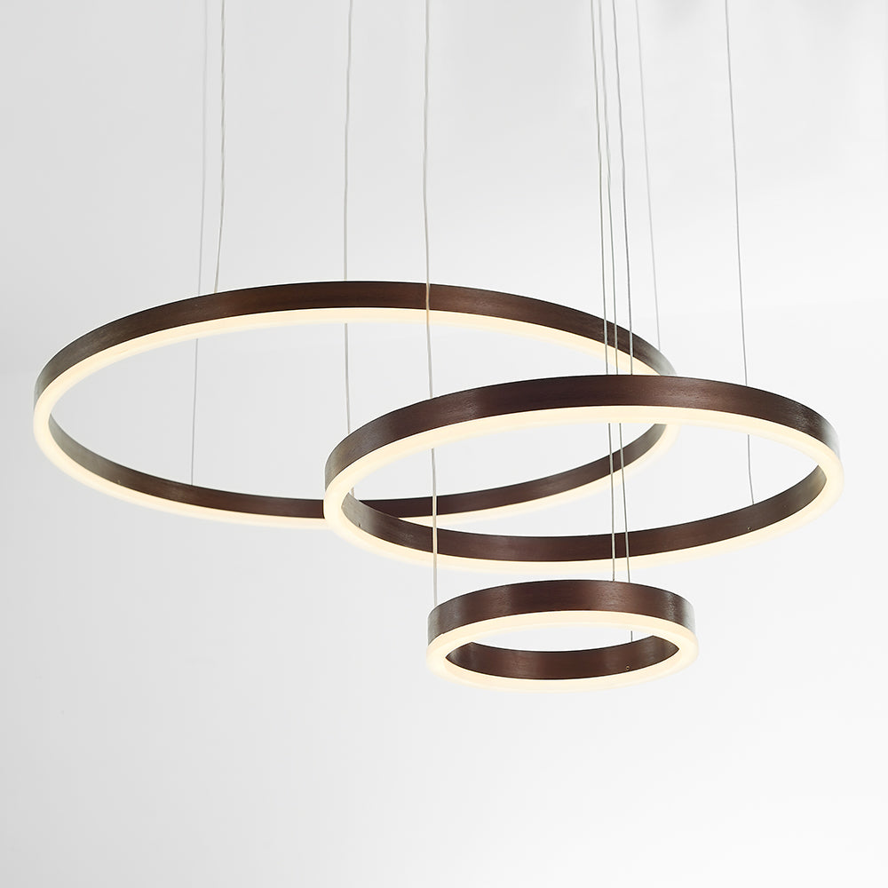 Suspension à anneaux LED Remi – Cercles en métal et acrylique, 2 à 5 anneaux