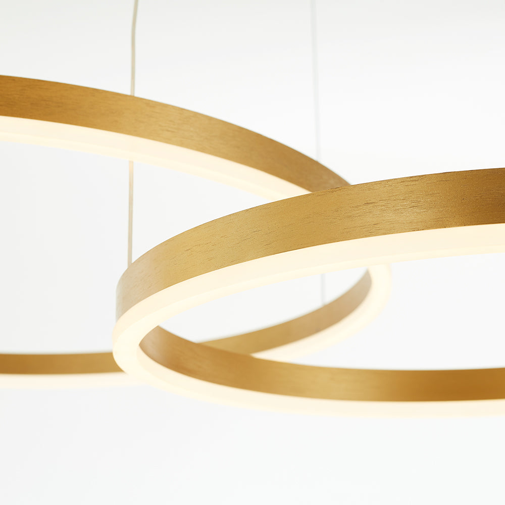 Suspension à anneaux LED Remi – Cercles en métal et acrylique, 2 à 5 anneaux